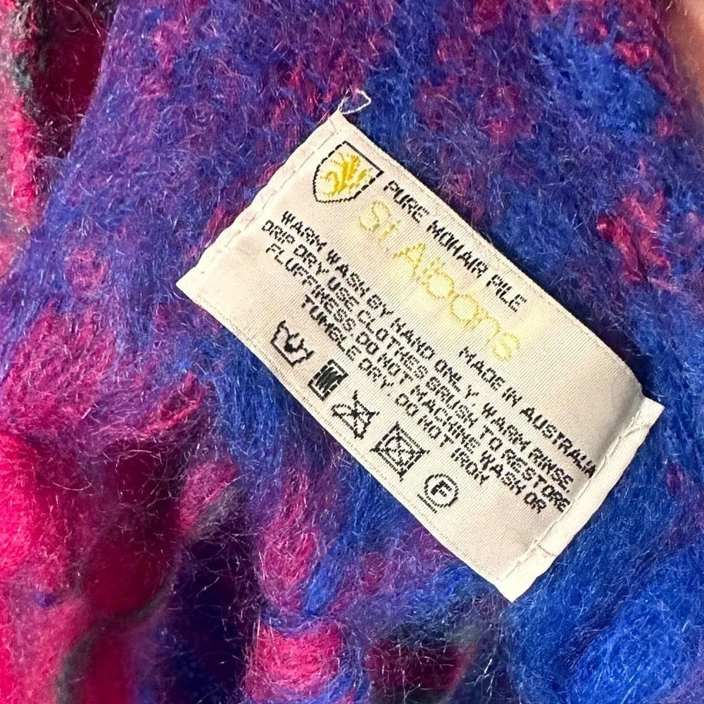 Glentana Mohair Pile Shawl Wrap Scarf Made in Australia - grandma, artsy, winter